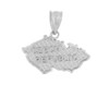 Sterling Silver Country of Czech Republic Geography Pendant Necklace
