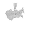 Sterling Silver Country of Russia Geography Pendant Necklace