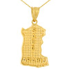 Solid Yellow Gold Country of Saudi Arabia Geography Pendant Necklace