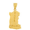Solid Yellow Gold Country of Saudi Arabia Geography Pendant Necklace