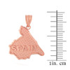 Solid Rose Gold Country of Spain Geography Pendant Necklace