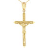 Solid Yellow Gold Passion Cross Crucifix Pendant Necklace 1.63"( 41 mm)