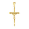 Solid Yellow Gold Passion Cross Crucifix Pendant Necklace 1.40" (35 mm)