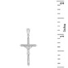 Solid White Gold Passion Cross Crucifix Pendant Necklace 1.23" ( 31 mm )