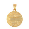 Solid Yellow Gold Saint Joseph Diamond Medallion Pendant Necklace  1.15" ( 29 mm)