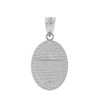 Solid White Gold Saint Joseph Diamond Oval Medallion Pendant Necklace 1.02"  (25  mm)