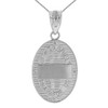 Solid White Gold Archangel Saint Gabriel Diamond Oval Medallion Pendant Necklace 1.19" (  30 mm)