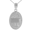 Sterling Silver Archangel Saint Gabriel CZ Oval Medallion Pendant Necklace 1.19" (  30 mm)