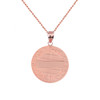 Solid Rose Gold Saint Patrick Shamrock Diamond Medallion Pendant Necklace 1.05" (26 mm)