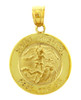 Gold Religious Pendants - The Saint Michael Pray For Us Yellow Gold Pendant