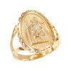 Gold Saint Christopher Oval Women's Ring