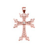 Rose Gold Elegant Armenian Cross Diamond Pendant