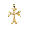 Yellow Gold Elegant Armenian Cross Diamond Pendant