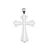 White Gold High Polish Milgrain Cross Pendant Necklace