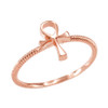 Dainty Rose Gold Egyptian Ankh Cross Ring