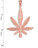 Rose Gold Cannabis Pot Charm Marijuana Leaf Pendant