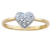 Ladies Rings - Two Tone Gold Diamond Heart Ring