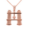 Rose Gold Binoculars Pendant Necklace