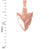 Polished Rose Gold Arrowhead Pendant Necklace