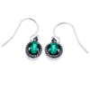 Sterling Silver Oval Green Topaz Dangling Earrings