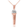 Two-Tone Rose Gold Microphone Pendant Necklace