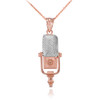 Two-Tone Rose Gold Studio Microphone Pendant Necklace
