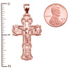 Rose Gold Elegant Russian Orthodox "спаси и сохрани"-Save and Protect Cross Pendant Necklace