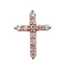 Elegant Rose Gold 1 Carat Round Cubic Zirconia Extra Small Cross Pendant Necklace