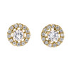Halo Diamond Stud Earrings in Yellow Gold