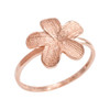 Rose Gold Textured Hawaiian Plumeria Flower Ring