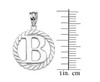 Sterling Silver "B" Initial in Rope Circle Pendant Necklace