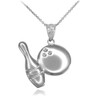 Sterling Silver Spare Bowling Pendant Necklace