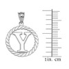 Sterling Silver "Y" Initial in Rope Circle Pendant Necklace