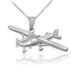 Sterling Silver Airplane Pendant Necklace
