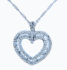 Valentines Special Heart Diamonds - White Gold Regal Diamond Heart Pendant (w Chain)