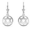 Sterling Silver Encircled Star of David Earrings