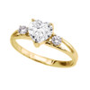 Yellow Gold Cubic Zirconia Heart Proposal/Promise Ring