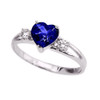 White Gold (LCS) Sapphire Heart Proposal/Promise Ring