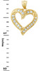 Elegant 10K Gold Heart Pendant with Cubic Zirconias