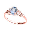 Rose Gold Aquamarine Oval Solitaire Proposal Ring