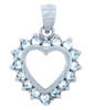 Elegant Heart Pendant in  Silver with Cubic Zirconias