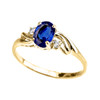 Yellow Gold CZ Sapphire Oval Solitaire Proposal Ring