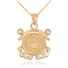 Yellow Gold U.S Coast Guard Pendant Necklace