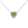 Elegant White Gold Diamond and August Birthstone Heart Solitaire Necklace