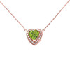 Elegant Rose Gold Diamond and August Birthstone Heart Solitaire Necklace