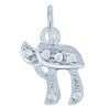 Diamond Pendants - Jewish White Gold Chai Pendant with Diamonds