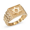 Gold Star of David Watchband Ring
