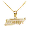 Yellow Gold Tennessee State Map Pendant Necklace