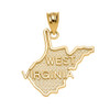 Yellow Gold West Virginia State Map Pendant Necklace