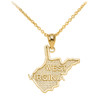 Yellow Gold West Virginia State Map Pendant Necklace